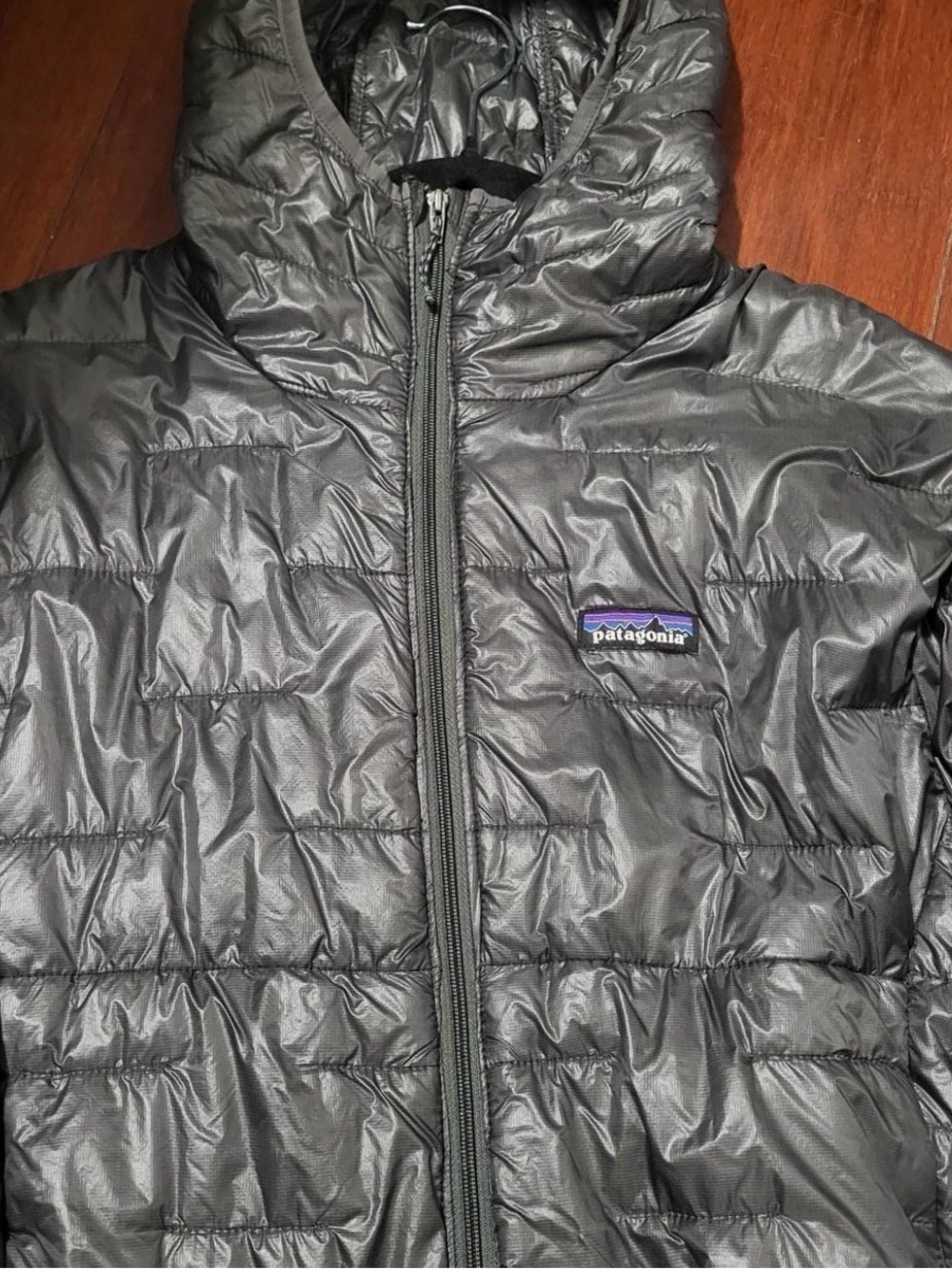 Patagonia Micro Puff Hooded Jacket Mens Large (Womens XL) Black Puffer Jacket